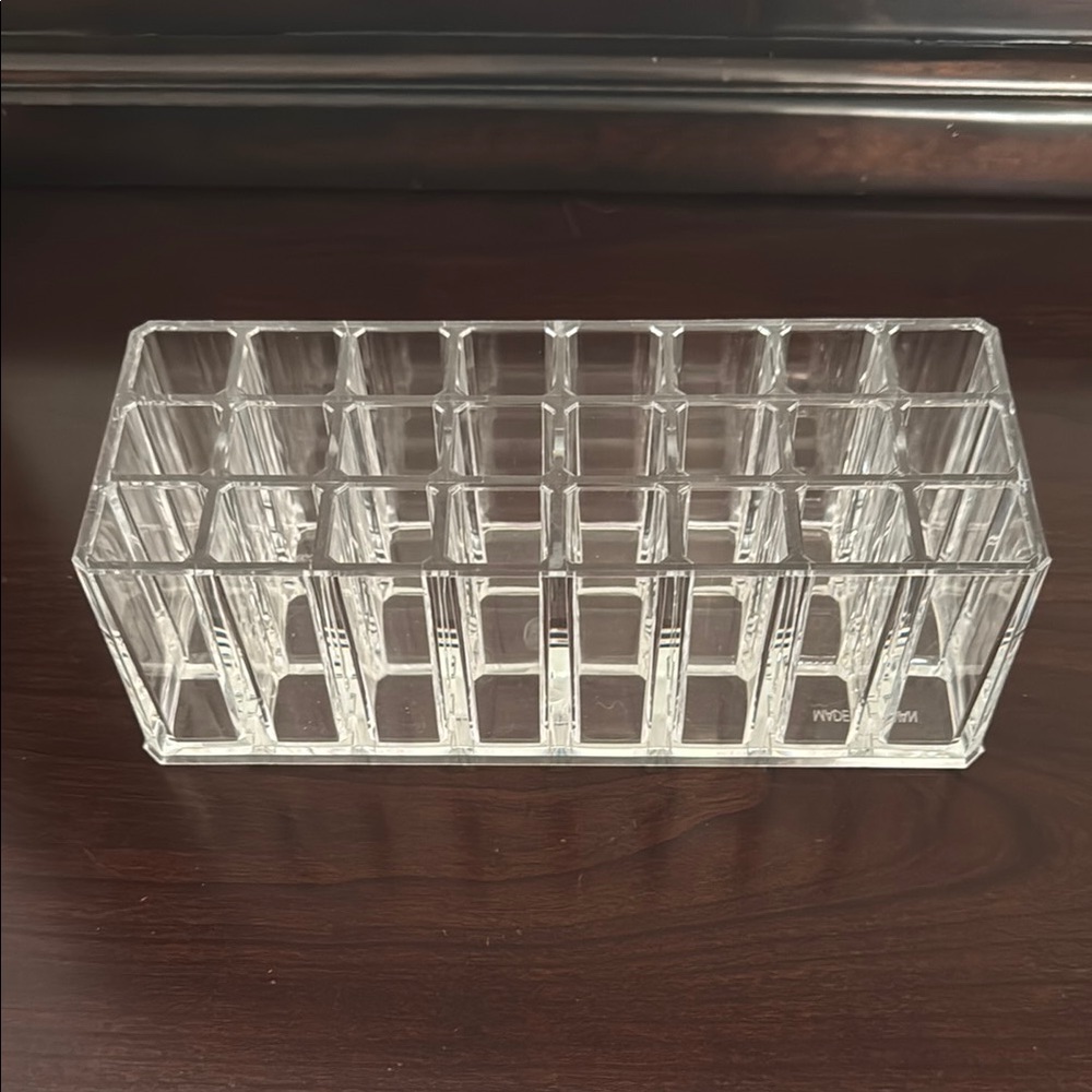 Clear Acrylic Lip Gloss Organizer by Alegory- 24 Spaces for Lipstick Products